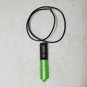 Star Wars Green Lightsaber Perler Bead Necklace Jewelry Backpack Charm